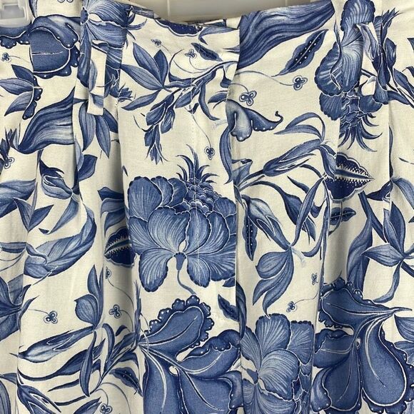 Tropical Print Paperbag High Waist Linen Blend Shorts 4 - Picture 12 of 12